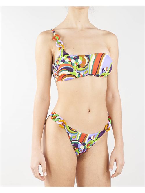 Bikini fascia monospalla con catene multicolor e slip regular Miss Bikini MISS BIKINI | Costume | V3038SFAONLI